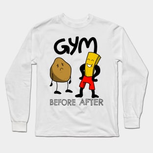 Funny Gym Potatoes Fitness Fun Long Sleeve T-Shirt